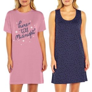 Wildfox ladies sleep tank dress and sleep shirt set